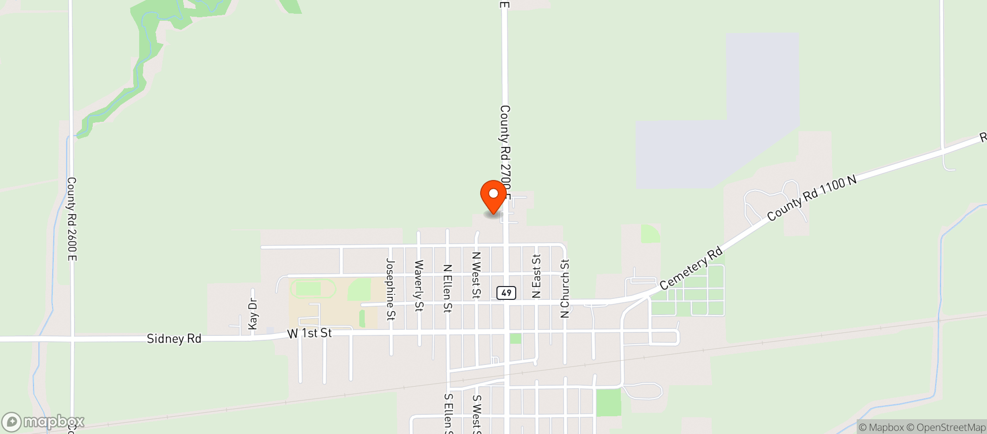 Map showing Caseys General Store # 2224 - Homer