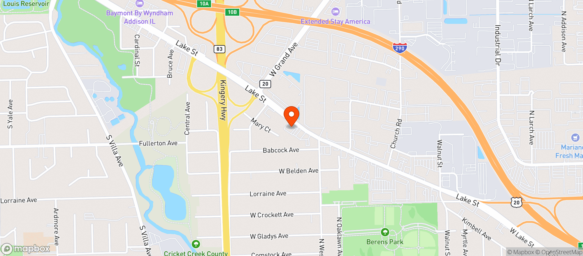 Map showing Lyons Beverage Depot #0