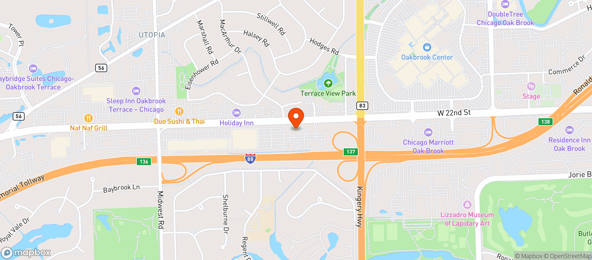 Map showing Lazy Dog Restaurant & Bar
