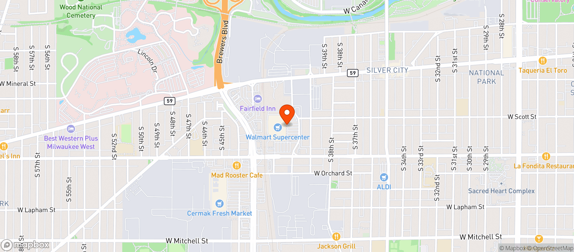 Map showing Walmart Supercenter