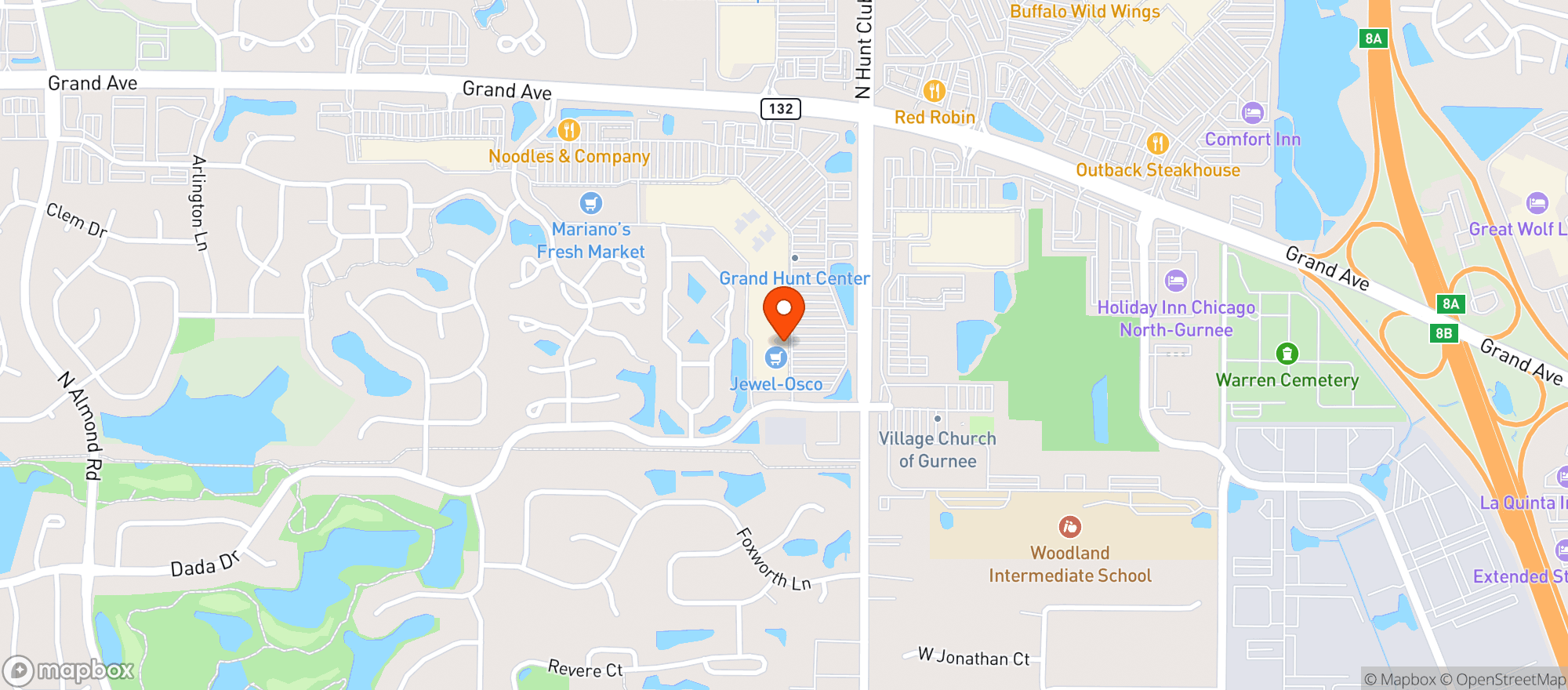 Map showing Osco Drug #3405