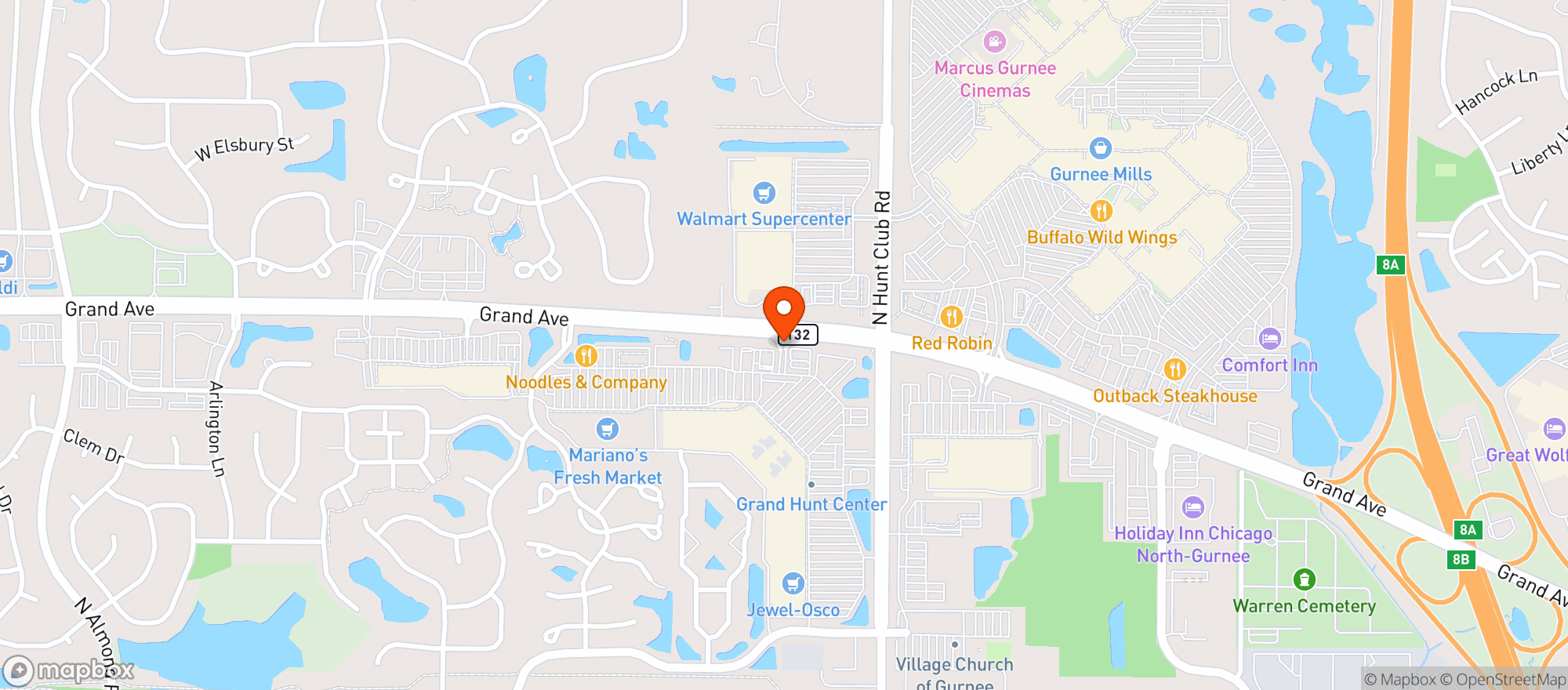 Map showing Target -gurnee