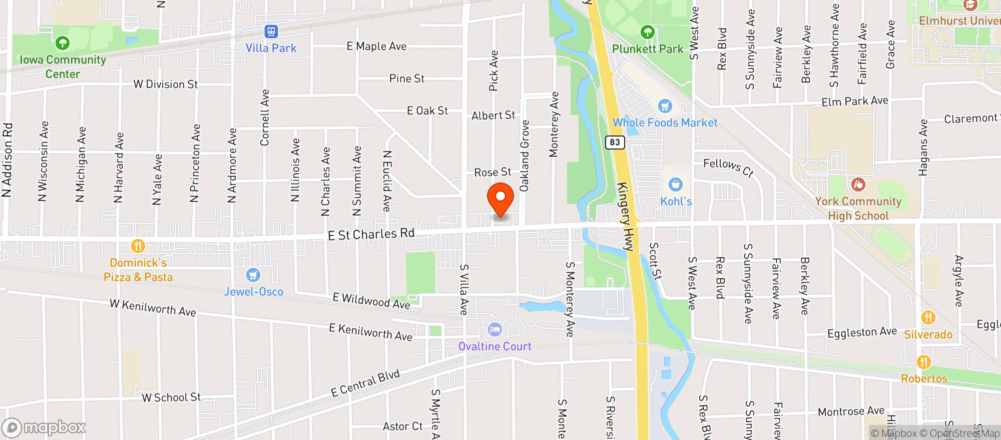 Map showing SAL'S BEVERAGE