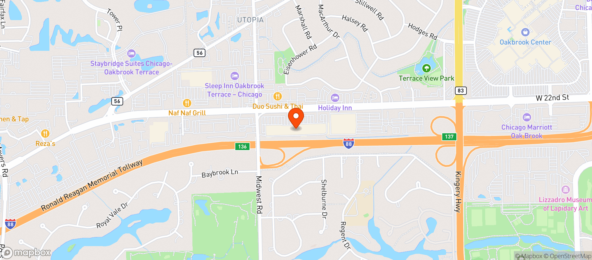 Map showing World Market Oakbrook