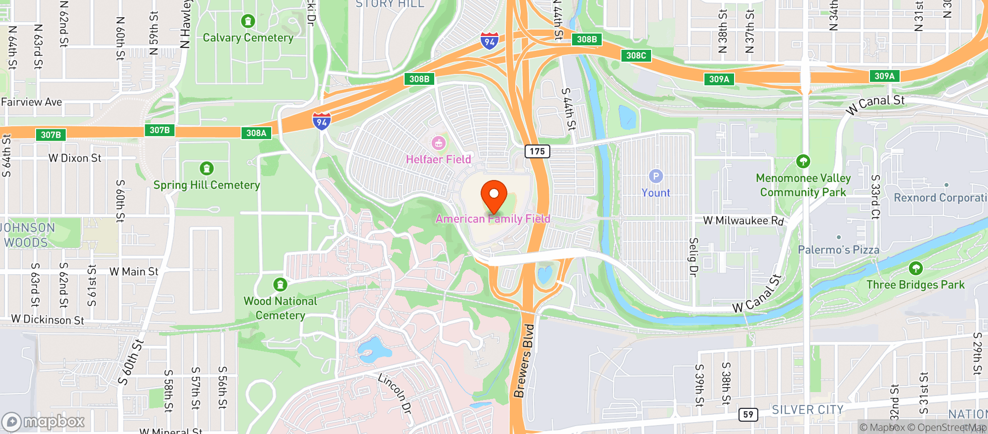 Map showing Miller Lite Beer Pen