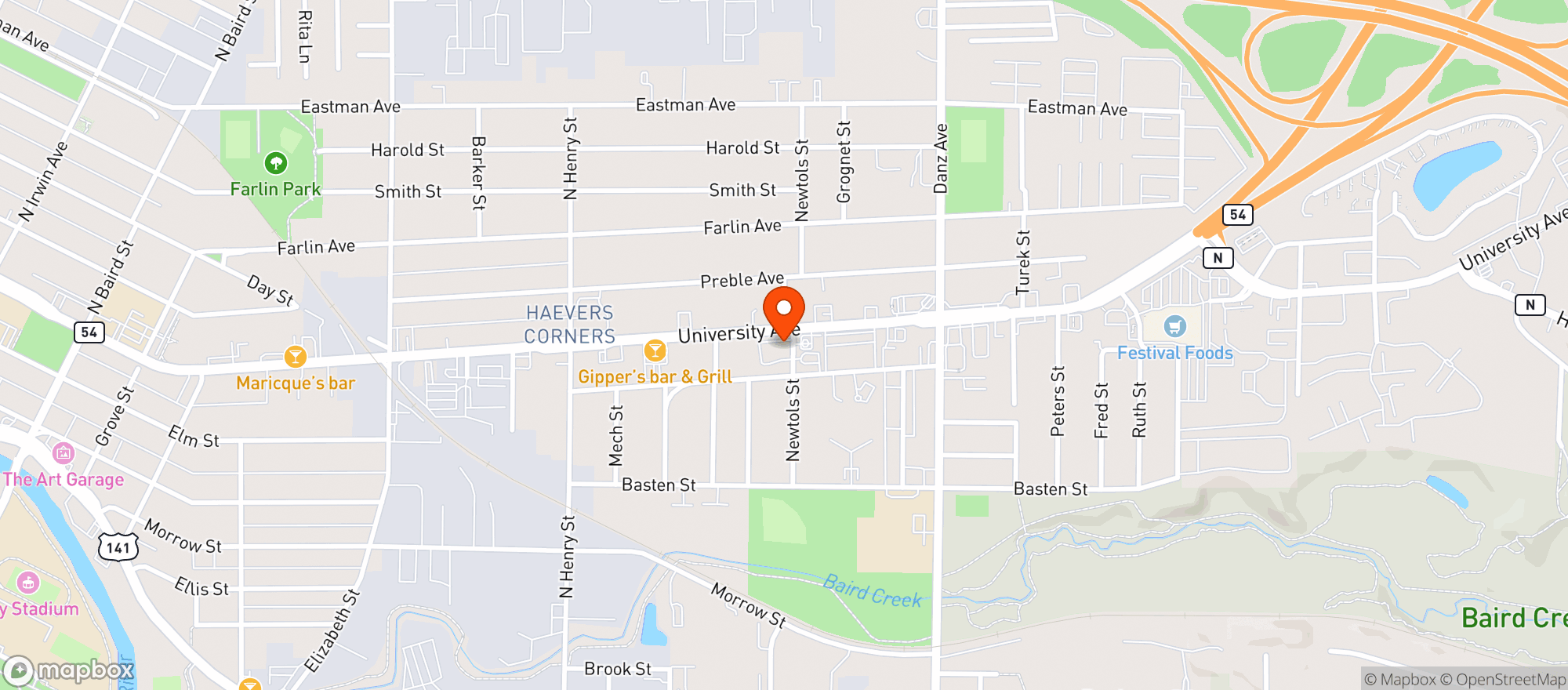 Map showing Prosperity Liquor (Dad S)
