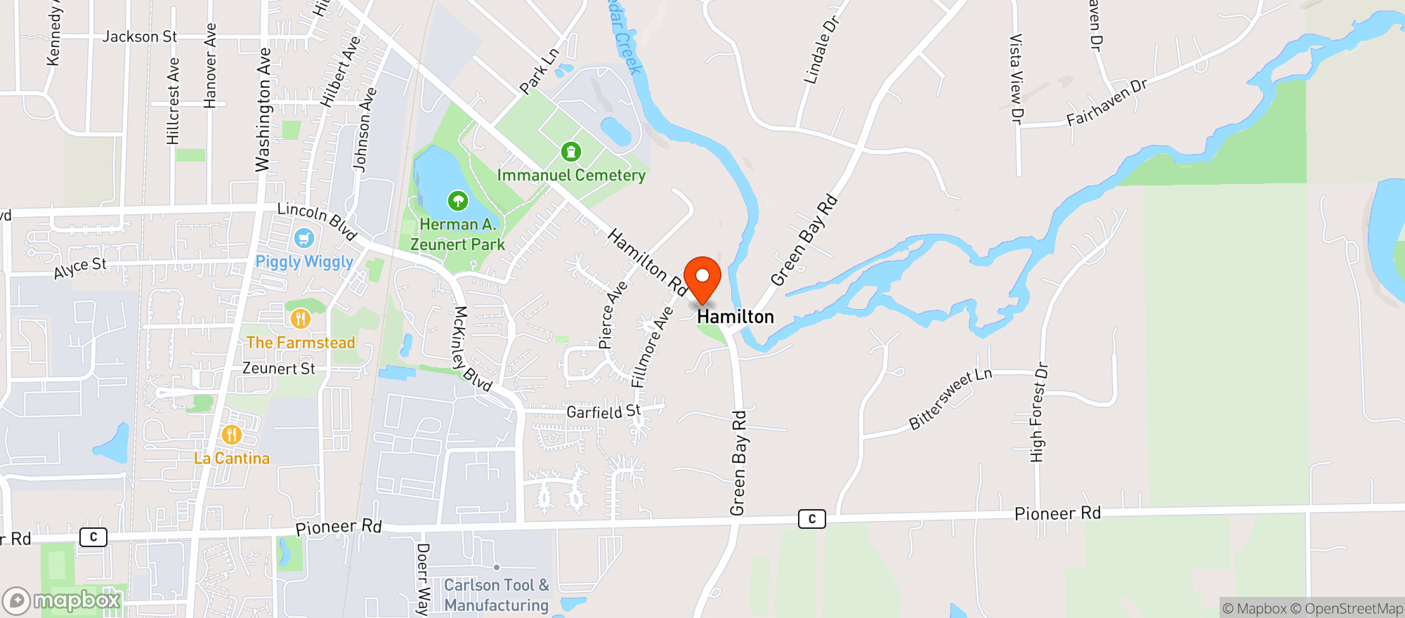 Map showing The Hamilton
