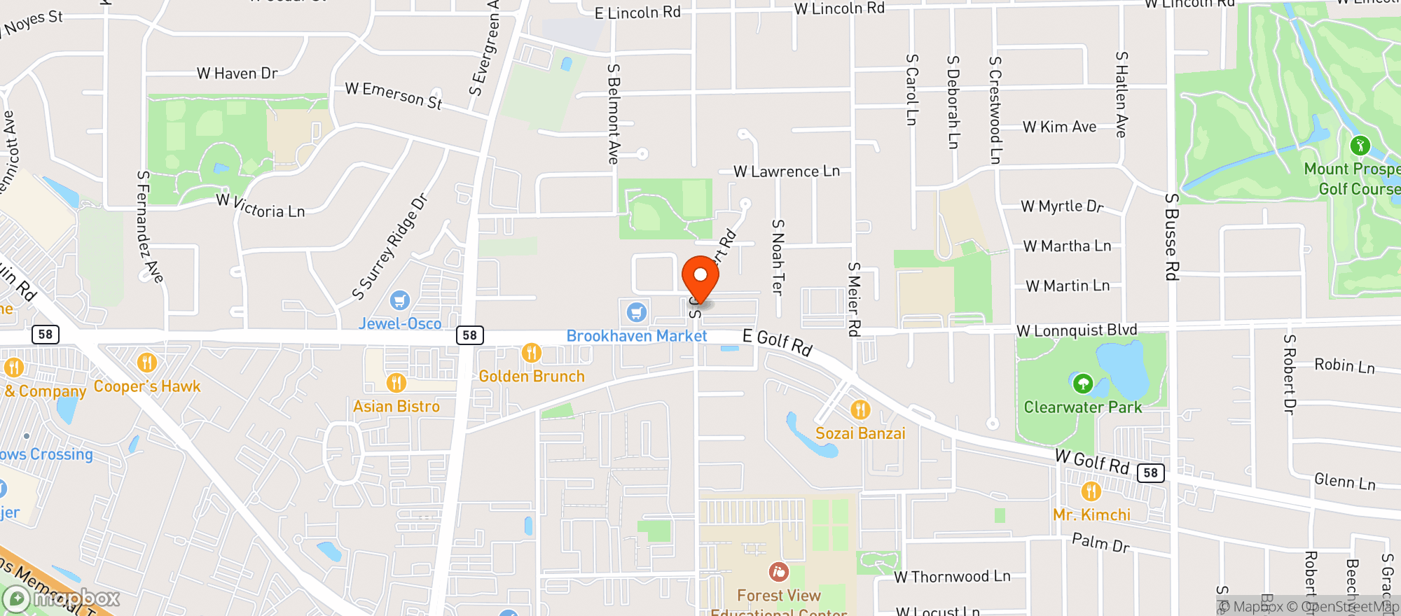 Map showing Golf Liquors