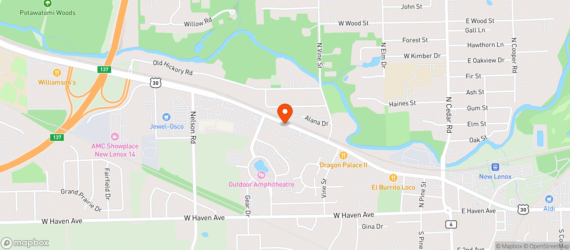 Map showing Route 30 Liquor