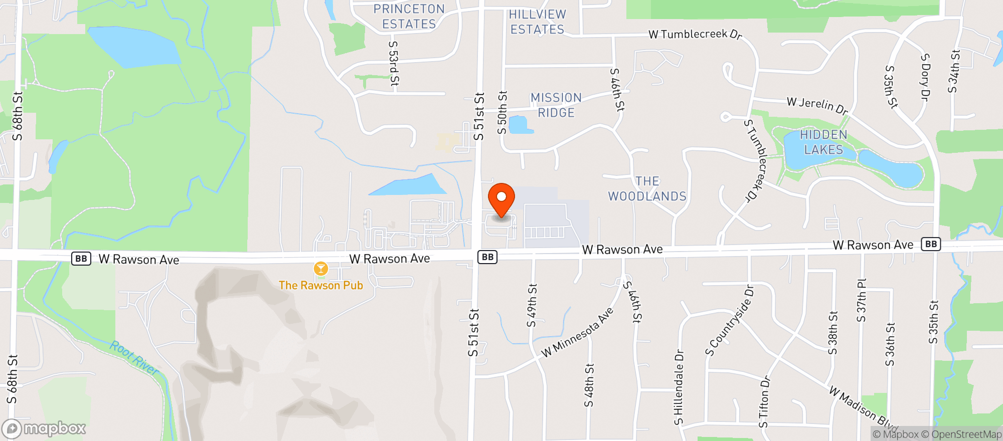Map showing Andy S On Rawson