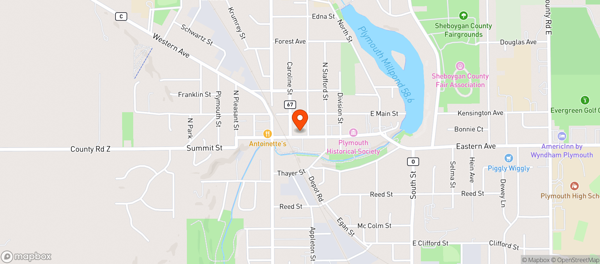 Map showing Cozy Bar