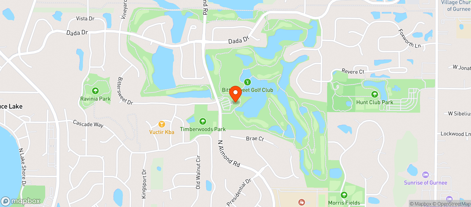 Map showing Bittersweet Golf Course