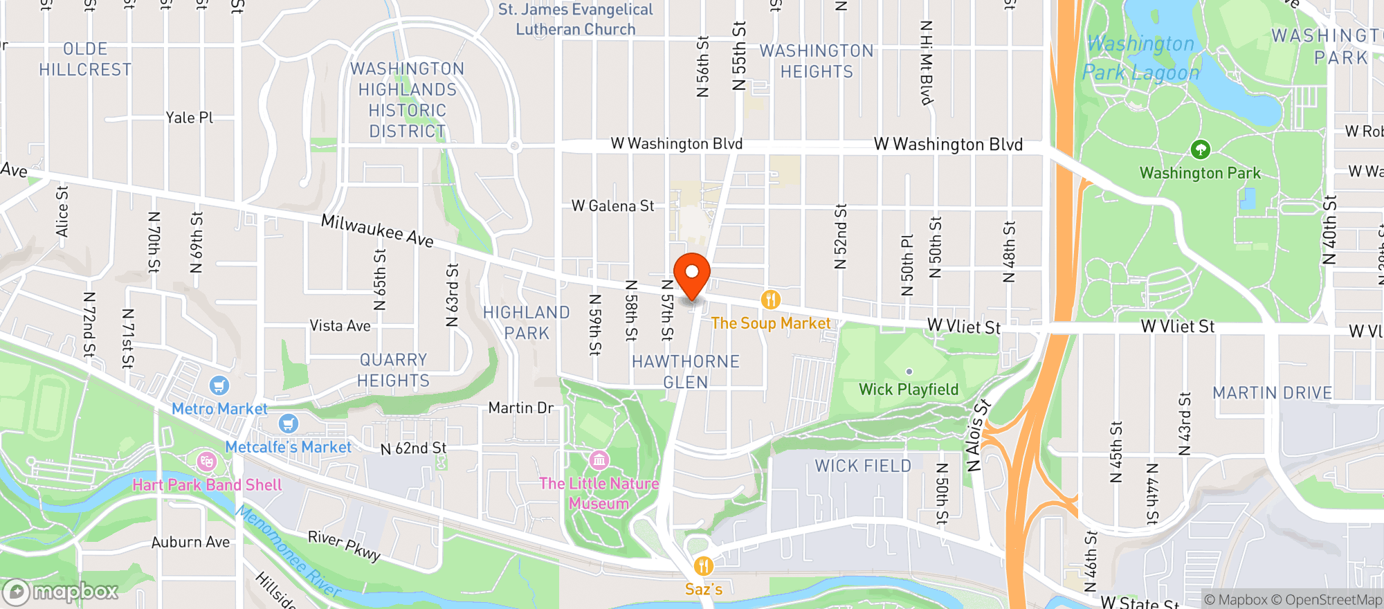 Map showing Wy'east Pizza