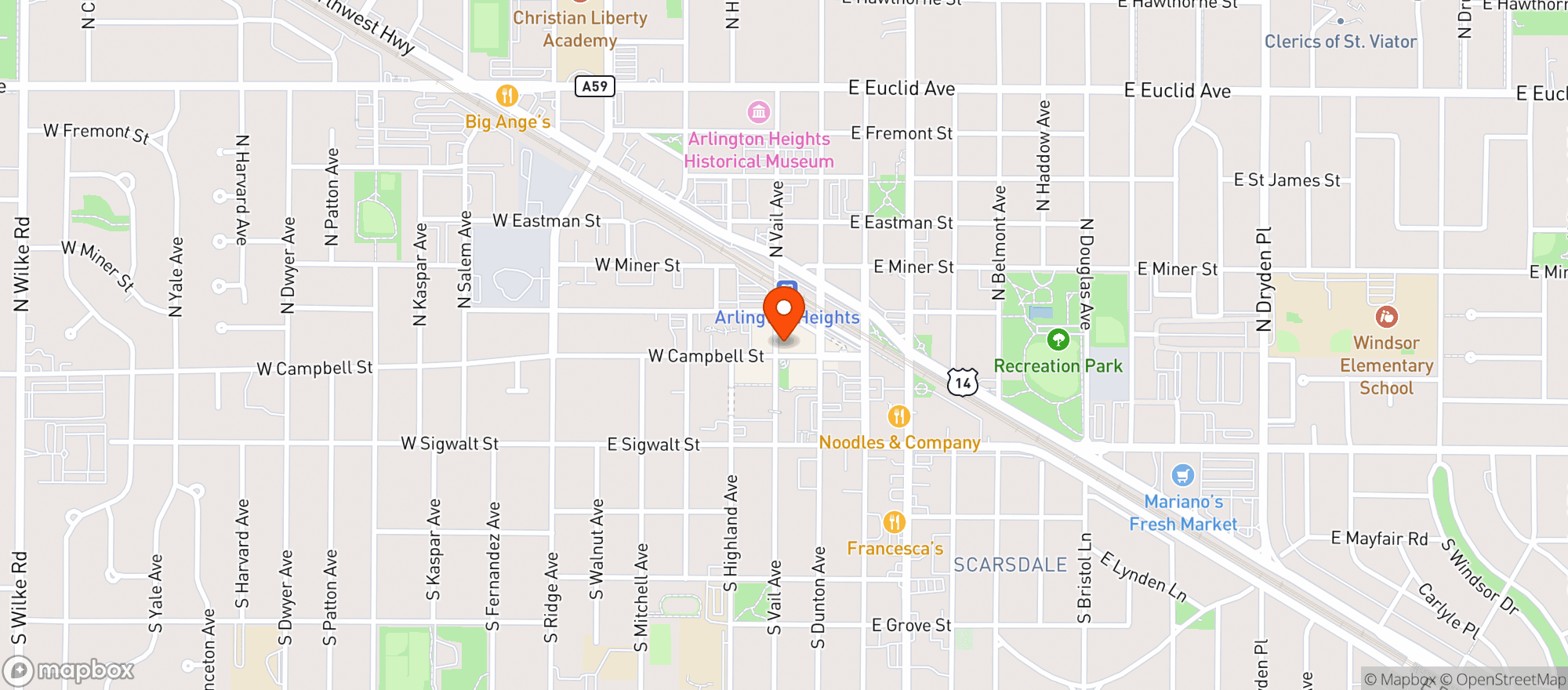 Map showing CORTLAND S GARAGE TAVERN