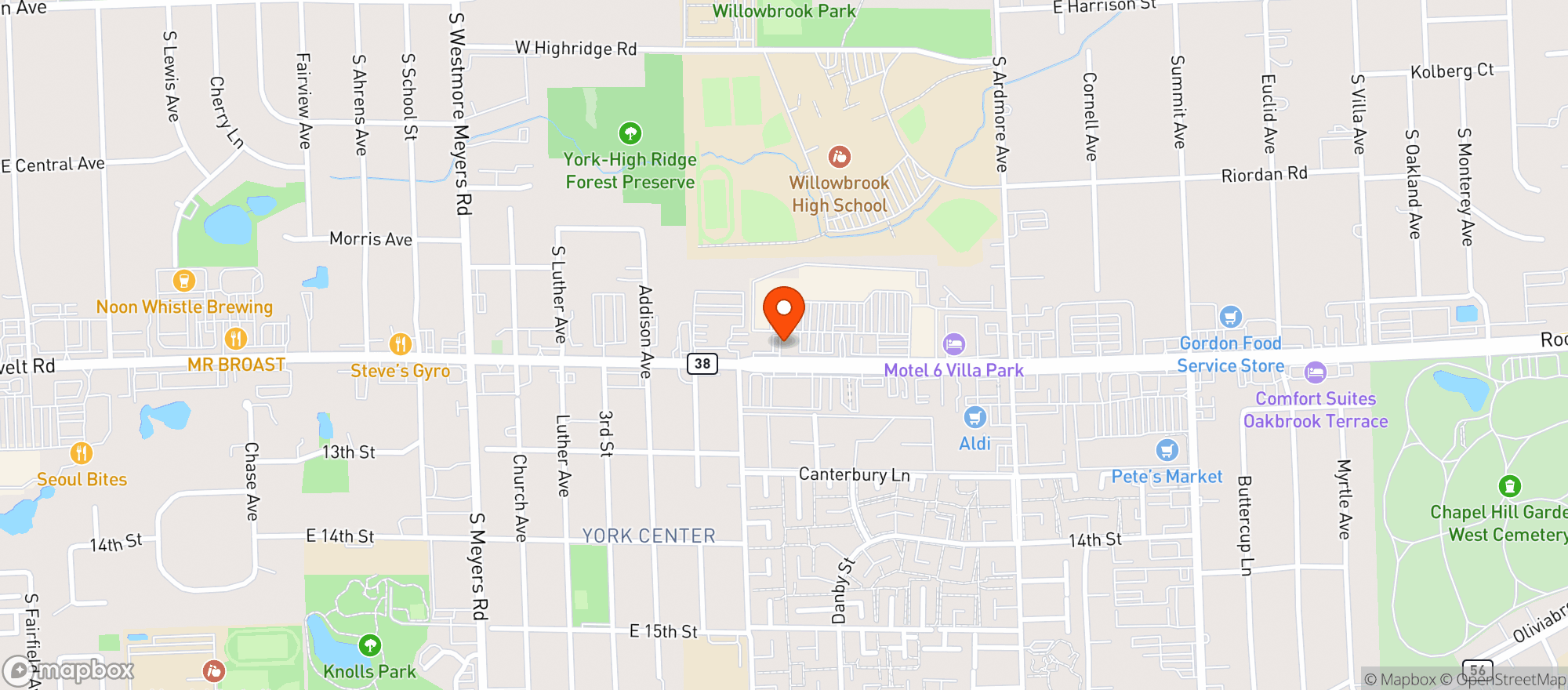 Map showing Sal's Beverage- Villa Park
