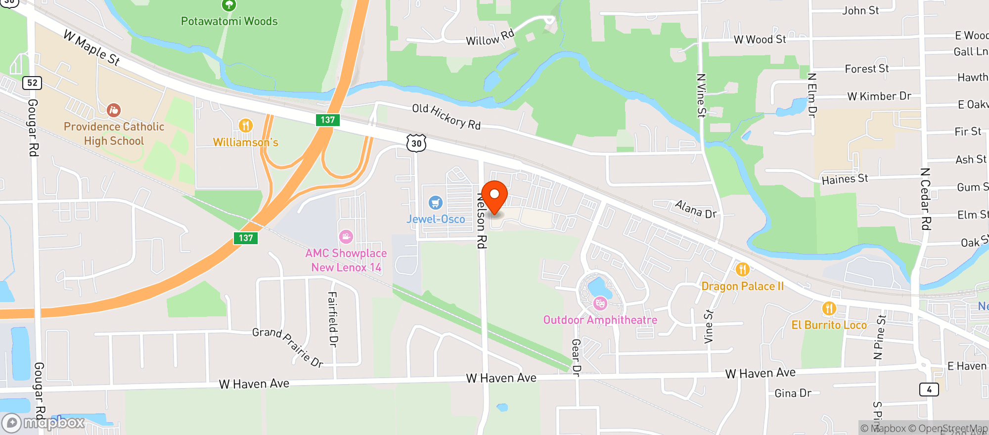 Map showing Ace & Vine