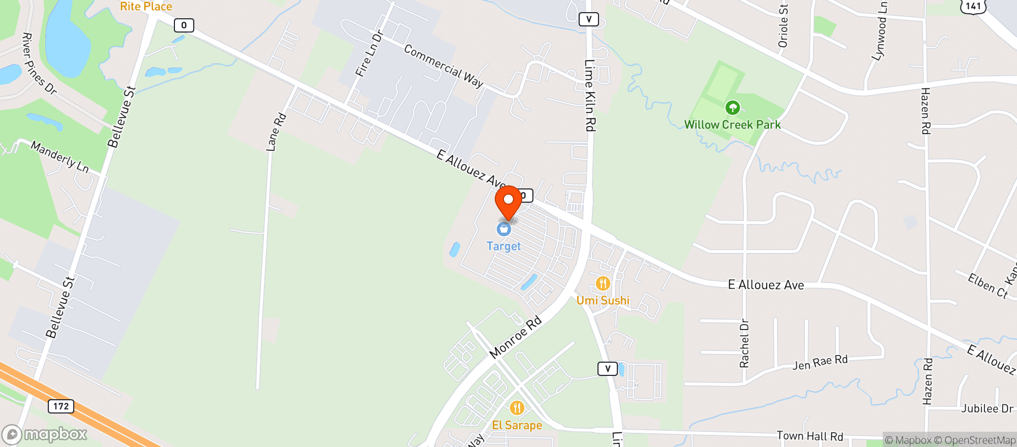 Map showing Target