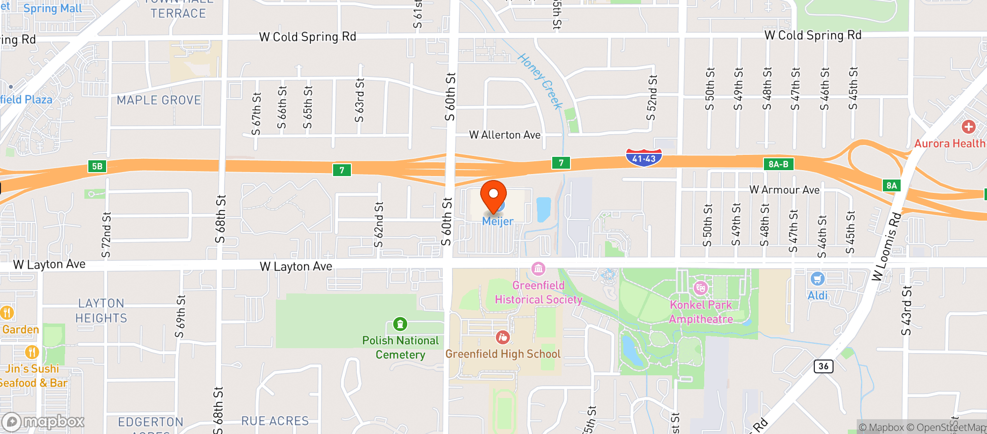 Map showing Meijer