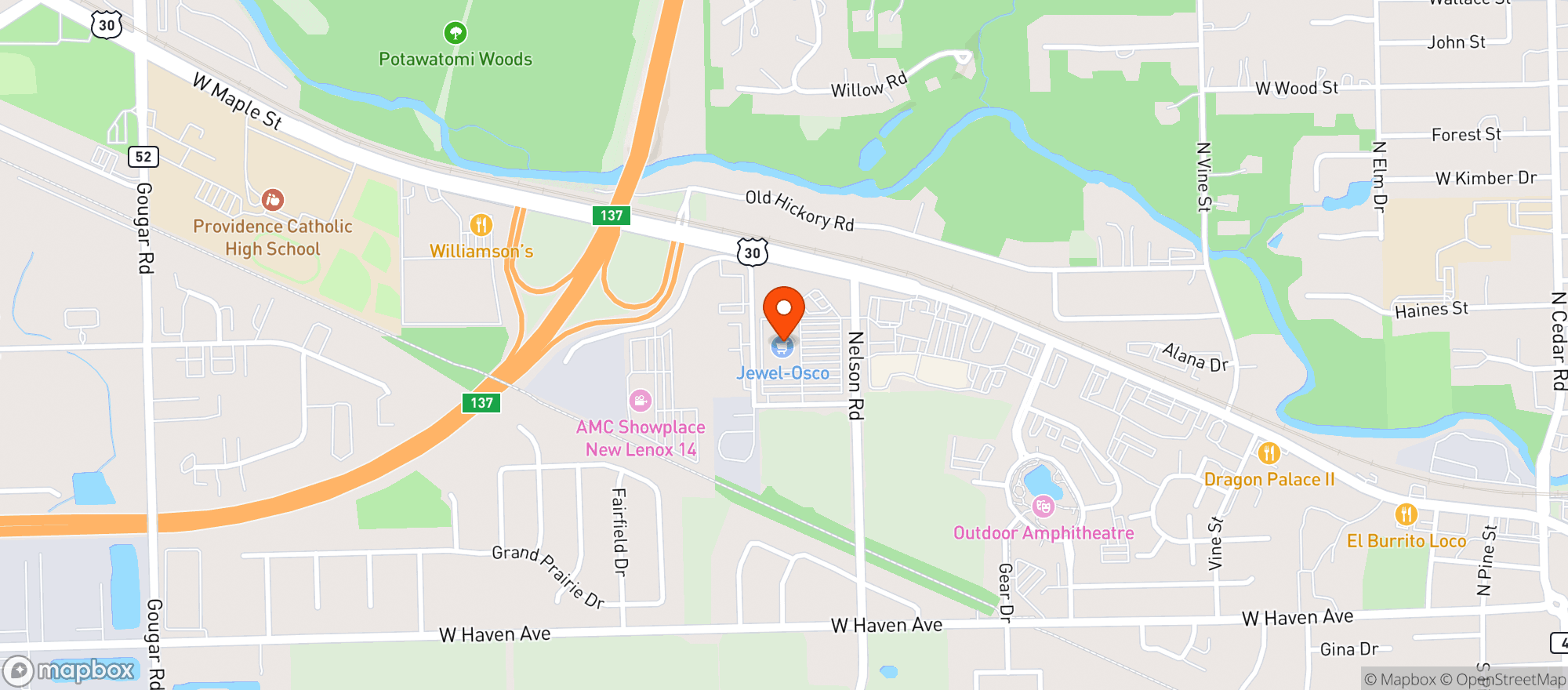 Map showing Osco Drug #3178