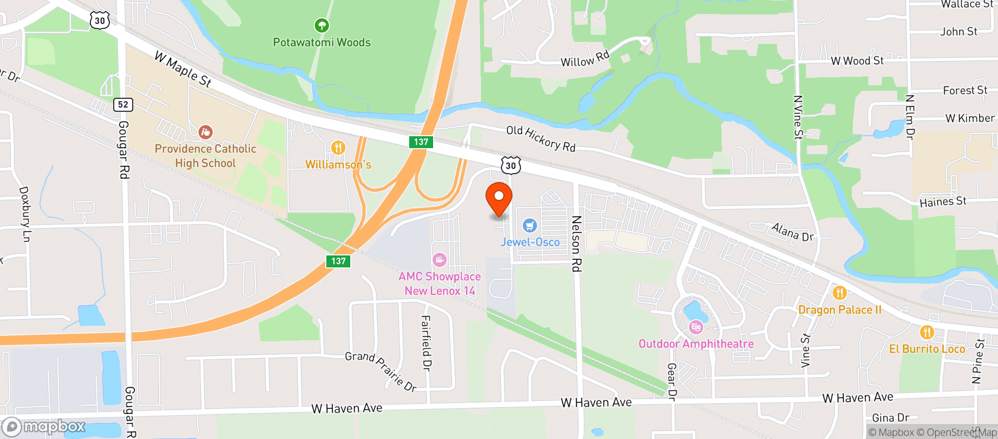 Map showing Tom Kellys Chophouse