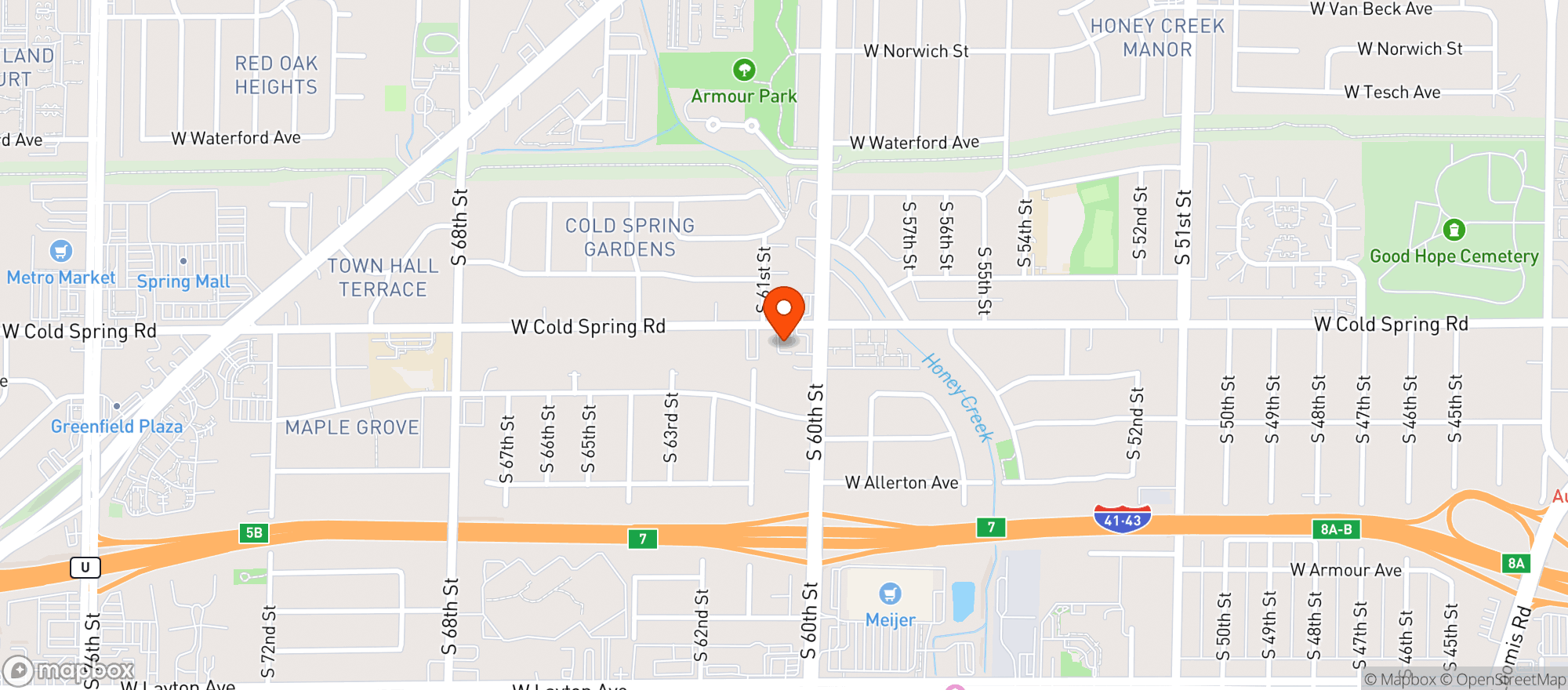 Map showing Coldspring Liquor