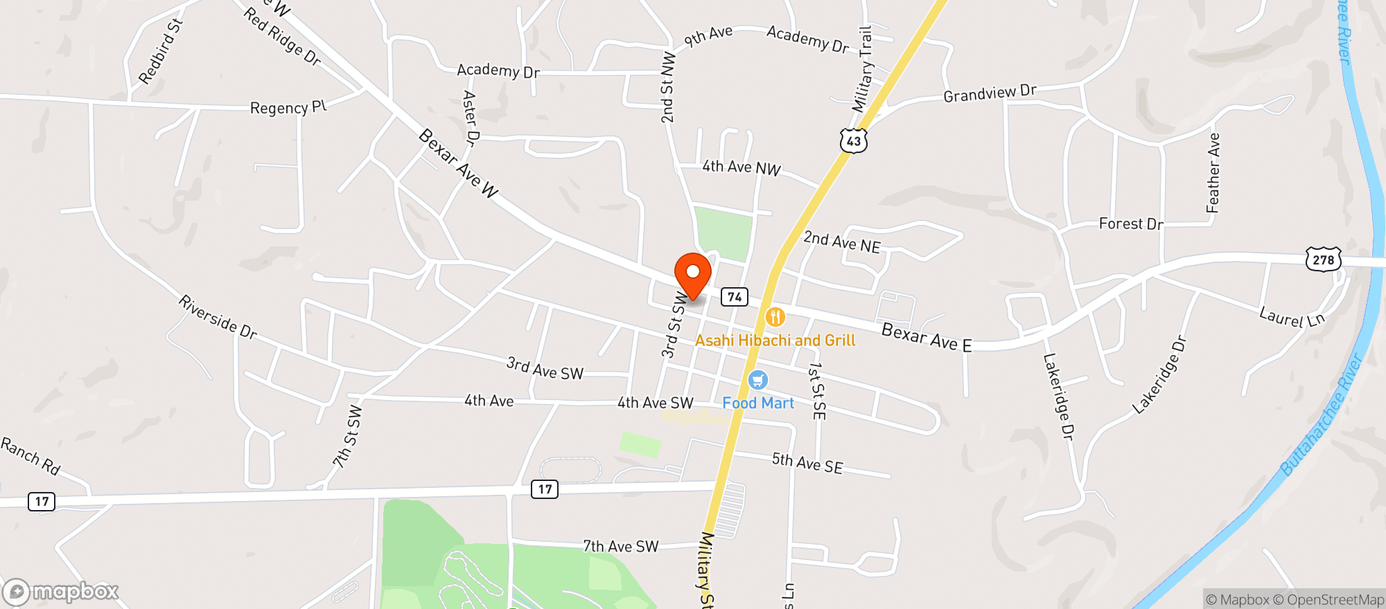 Map showing MAC MINIS MART