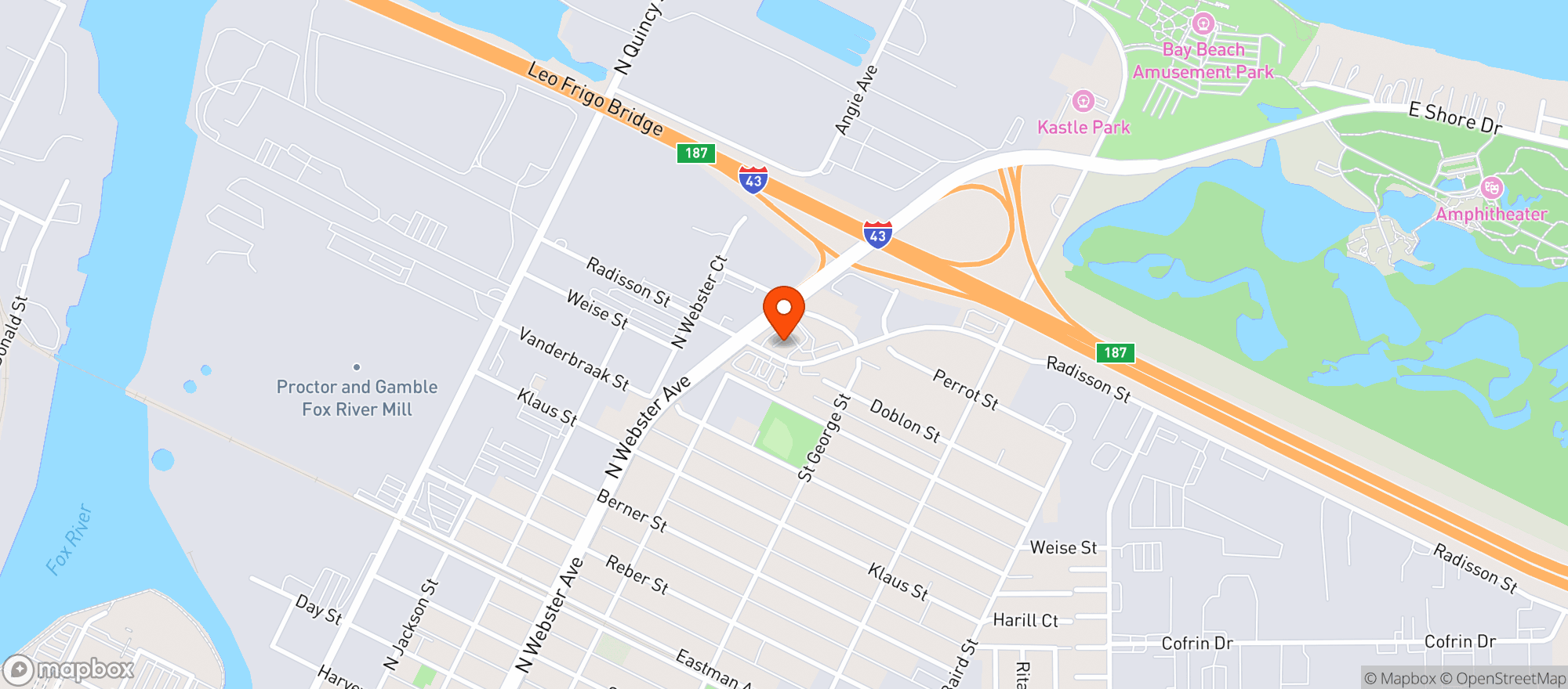 Map showing True North #820-radisson St-gb
