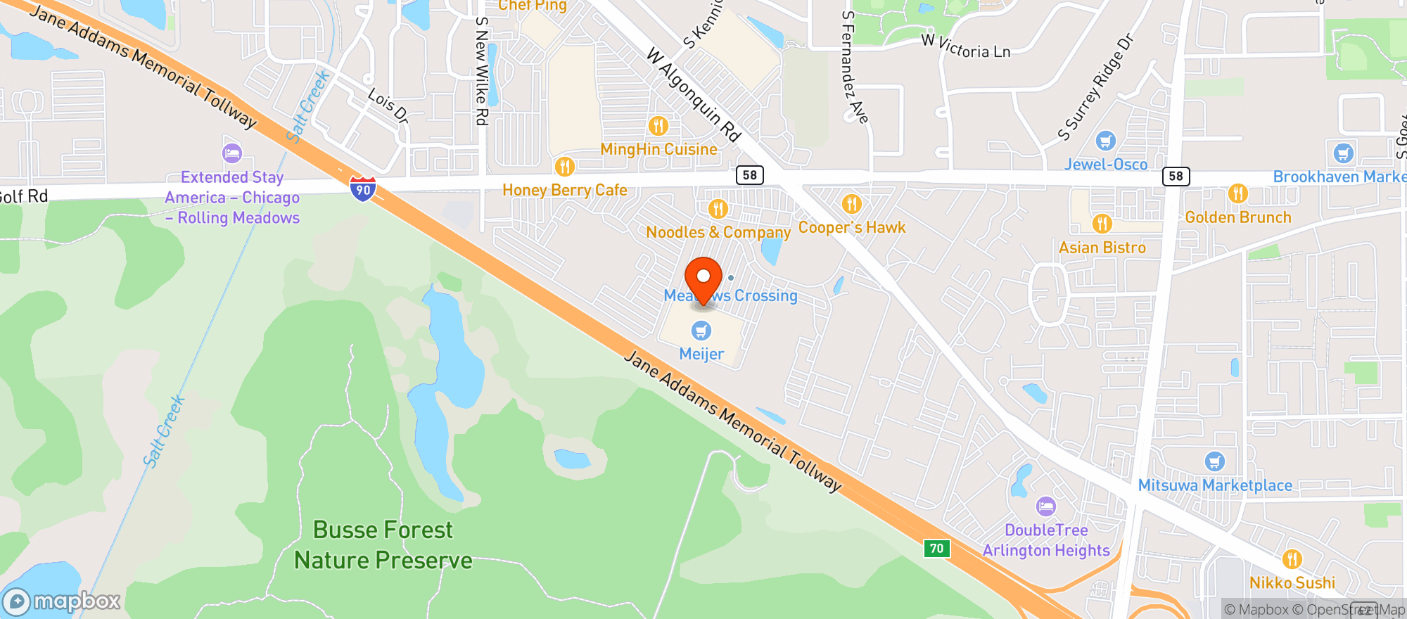 Map showing Meijer