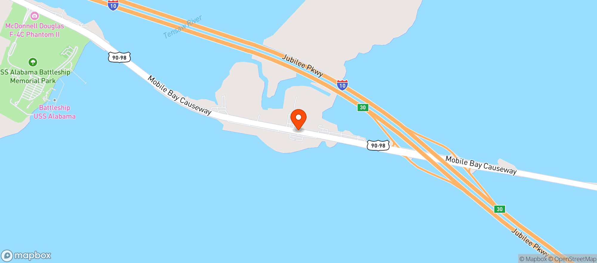 Map showing Felixs Fish Camp Restaurant