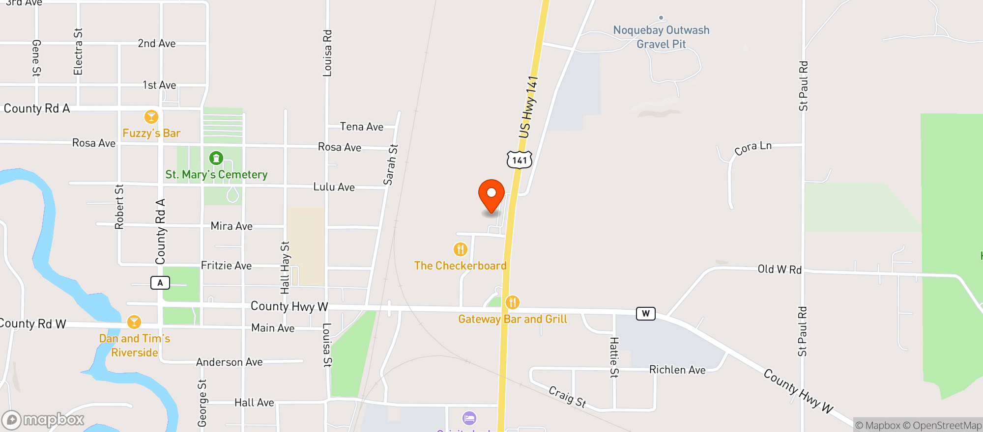 Map showing On A Whim Boutique Wines & Gif