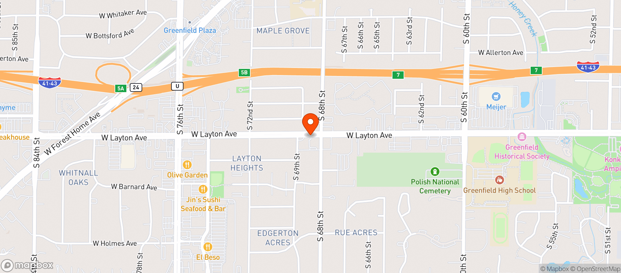 Map showing Villager Fd Mart Layton
