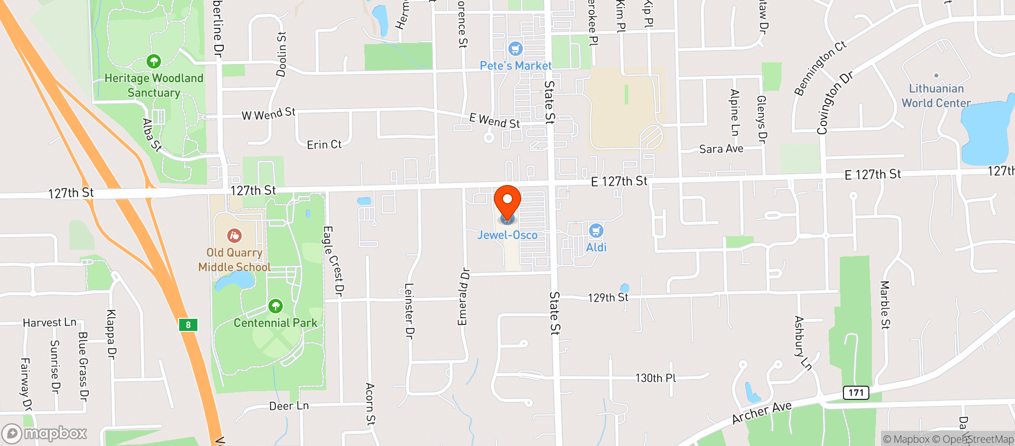 Map showing Jewel-Osco