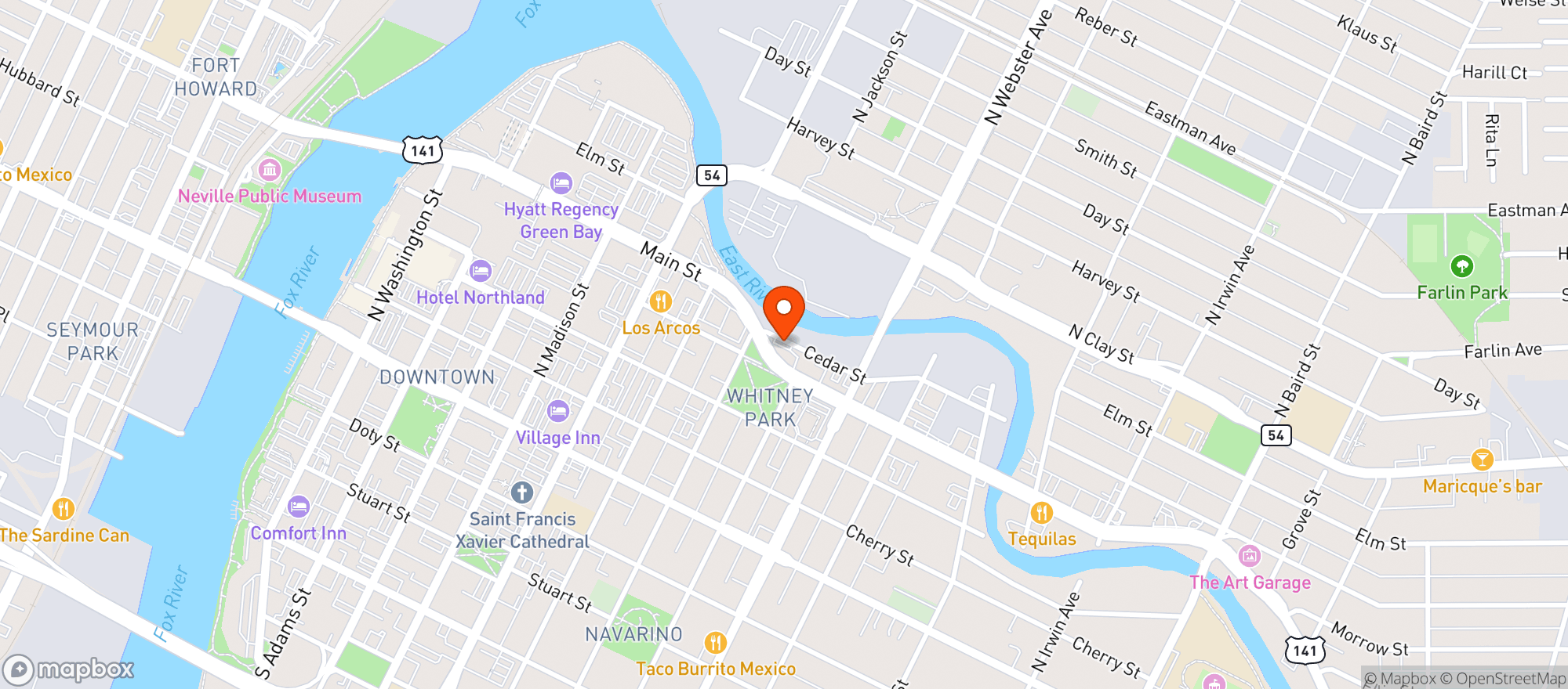 Map showing La Chata Restaurant