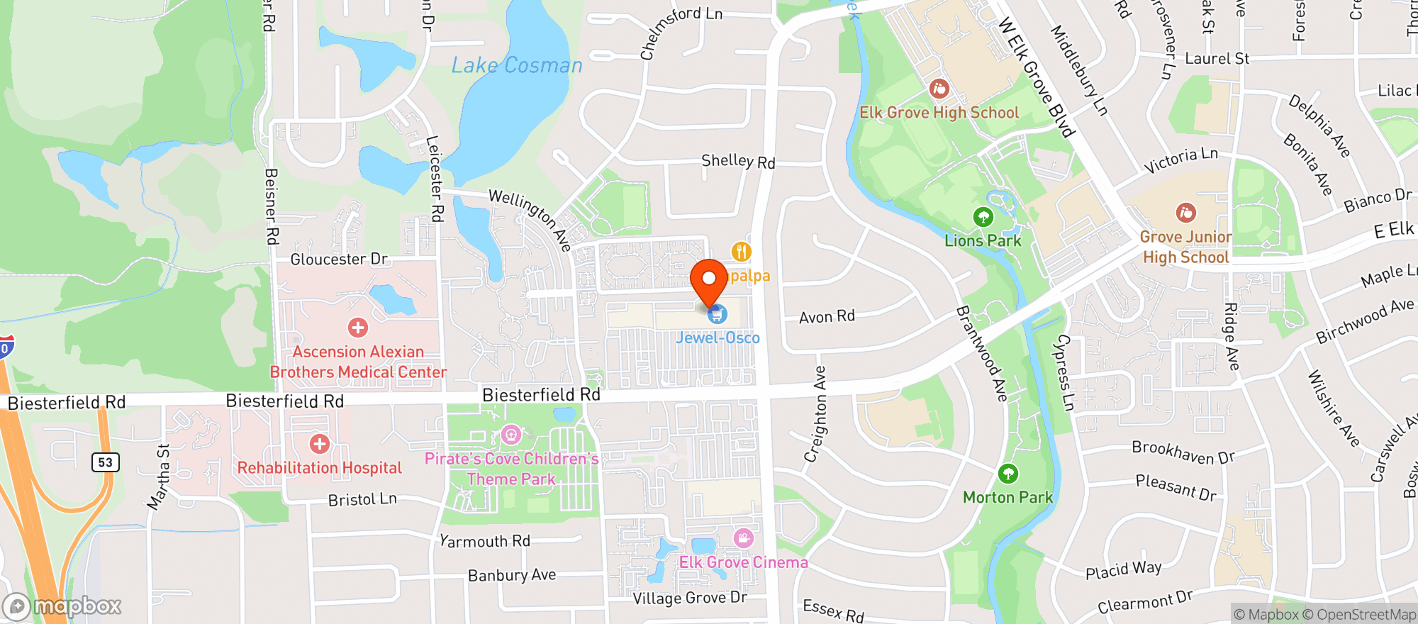 Map showing Jewel Osco #3220