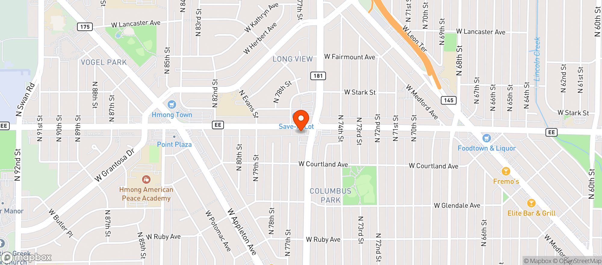 Map showing Diamonds Pub + Grill