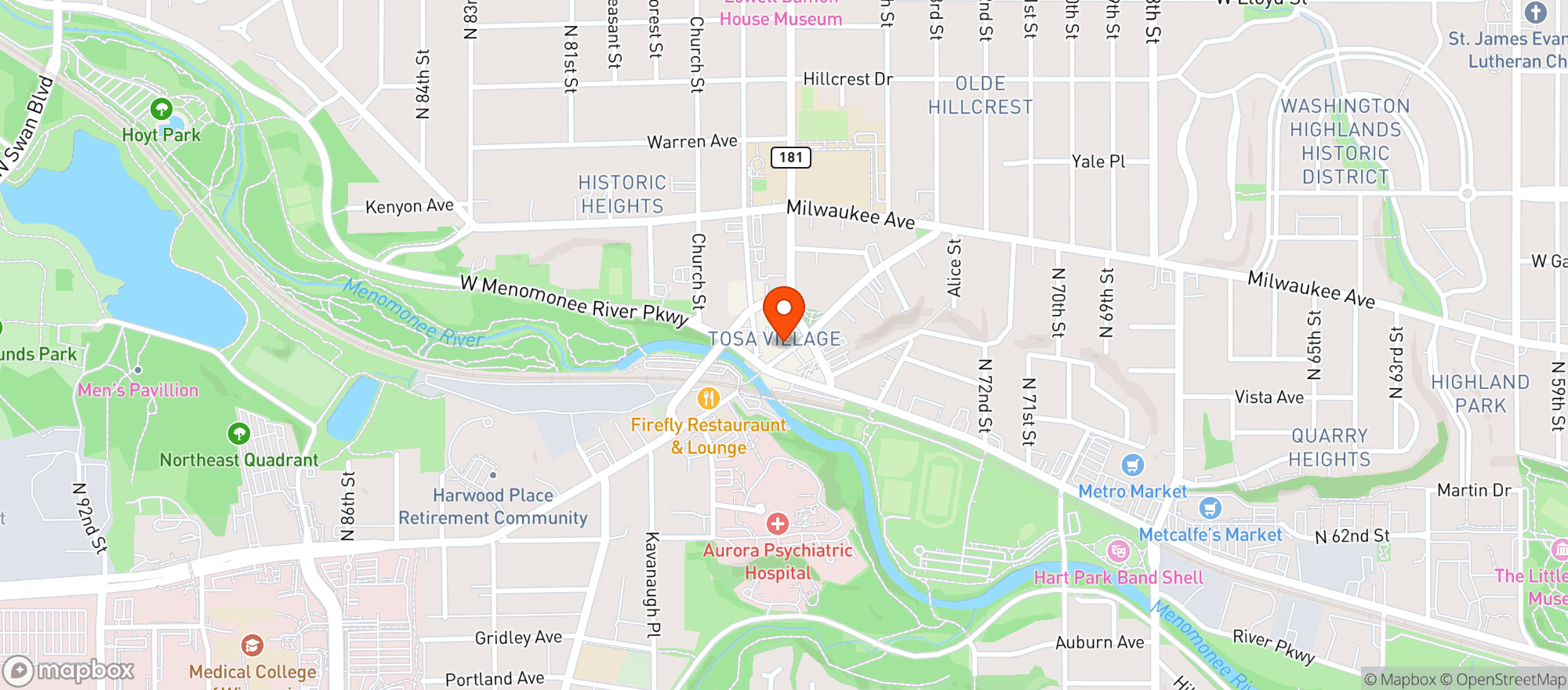 Map showing Ruby Tap