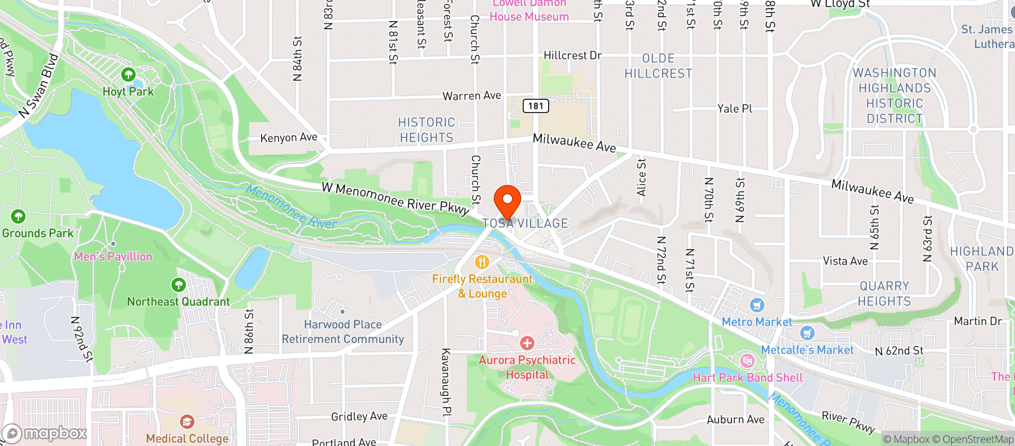 Map showing Lucky Joes 2