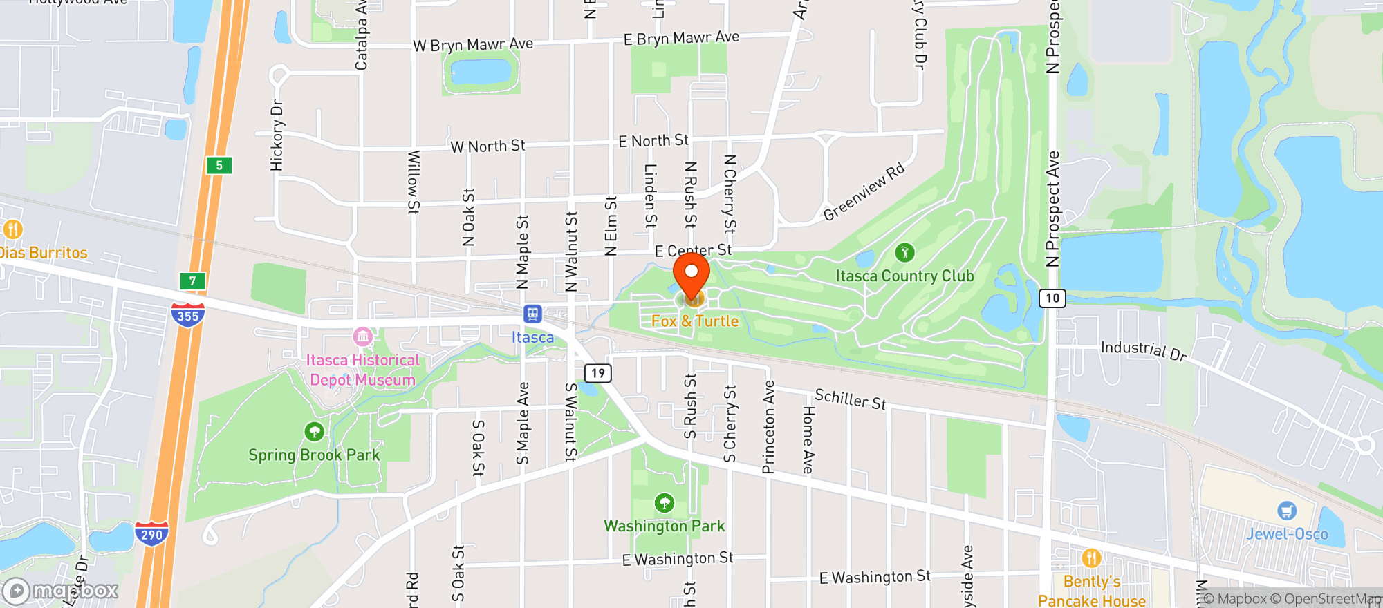 Map showing Itasca Country Club