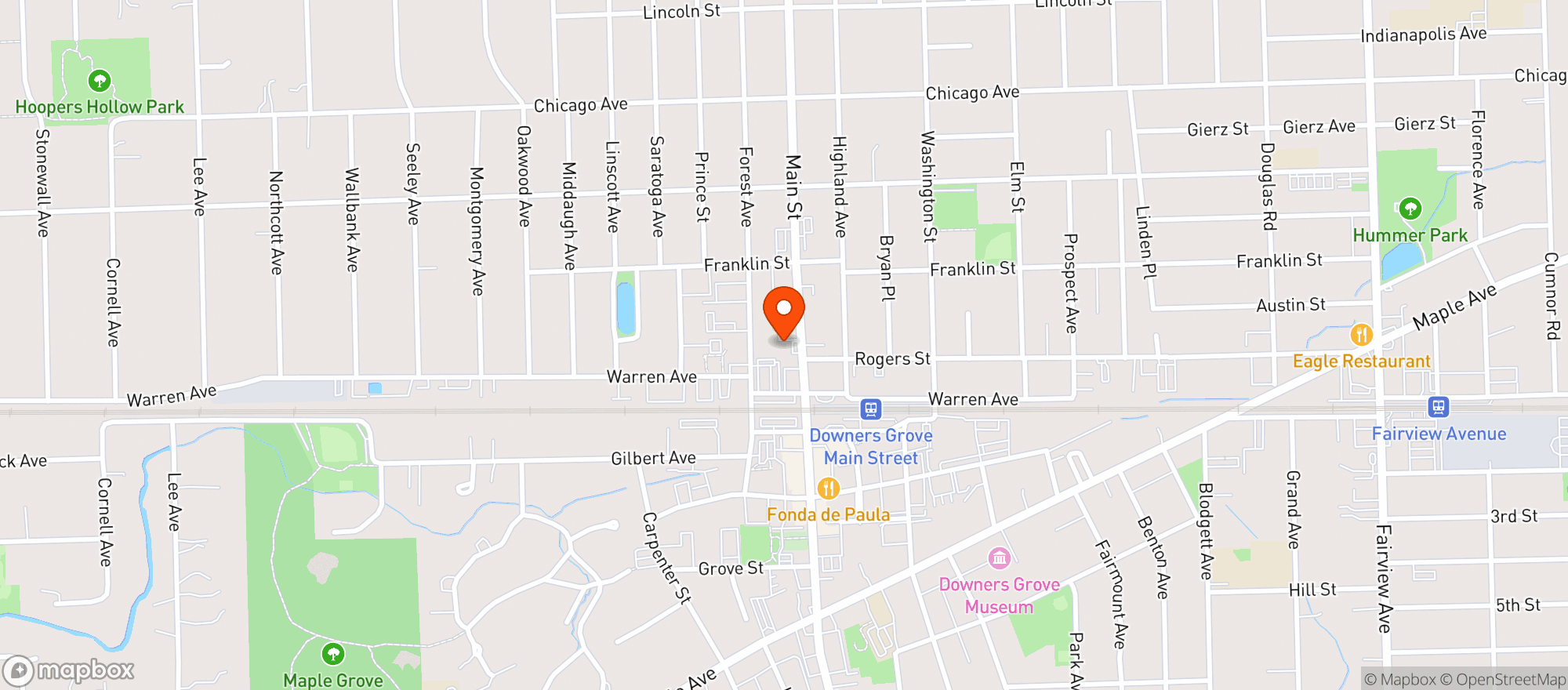 Map showing Down Town Food Mart #9901