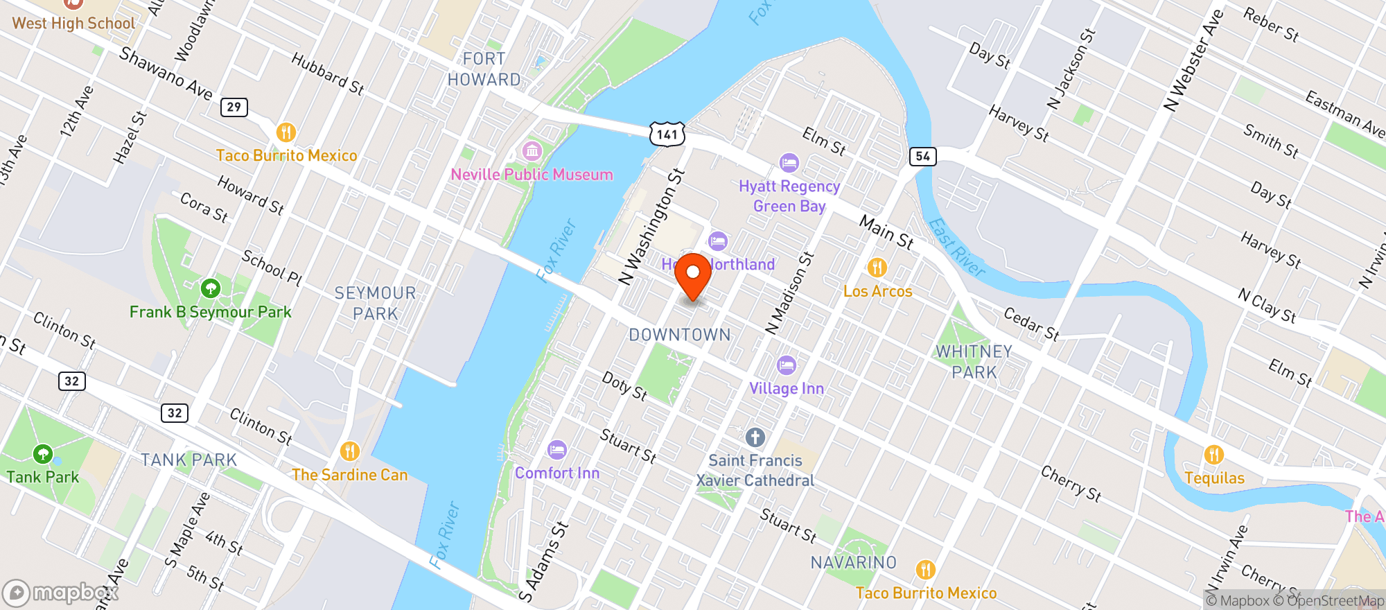 Map showing C Street