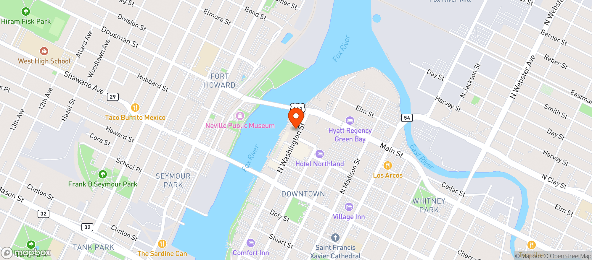 Map showing Hagemeister Park