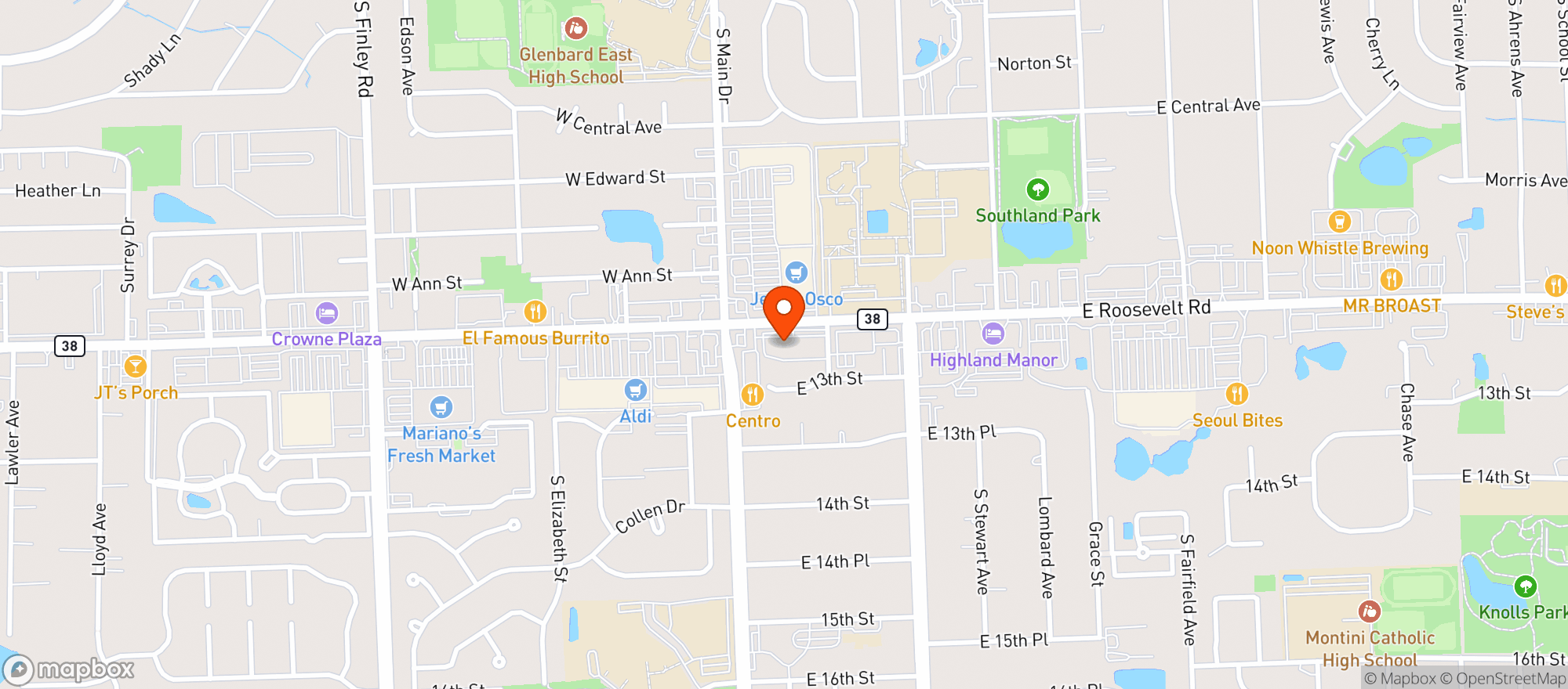 Map showing Famous Liquors- Lombard