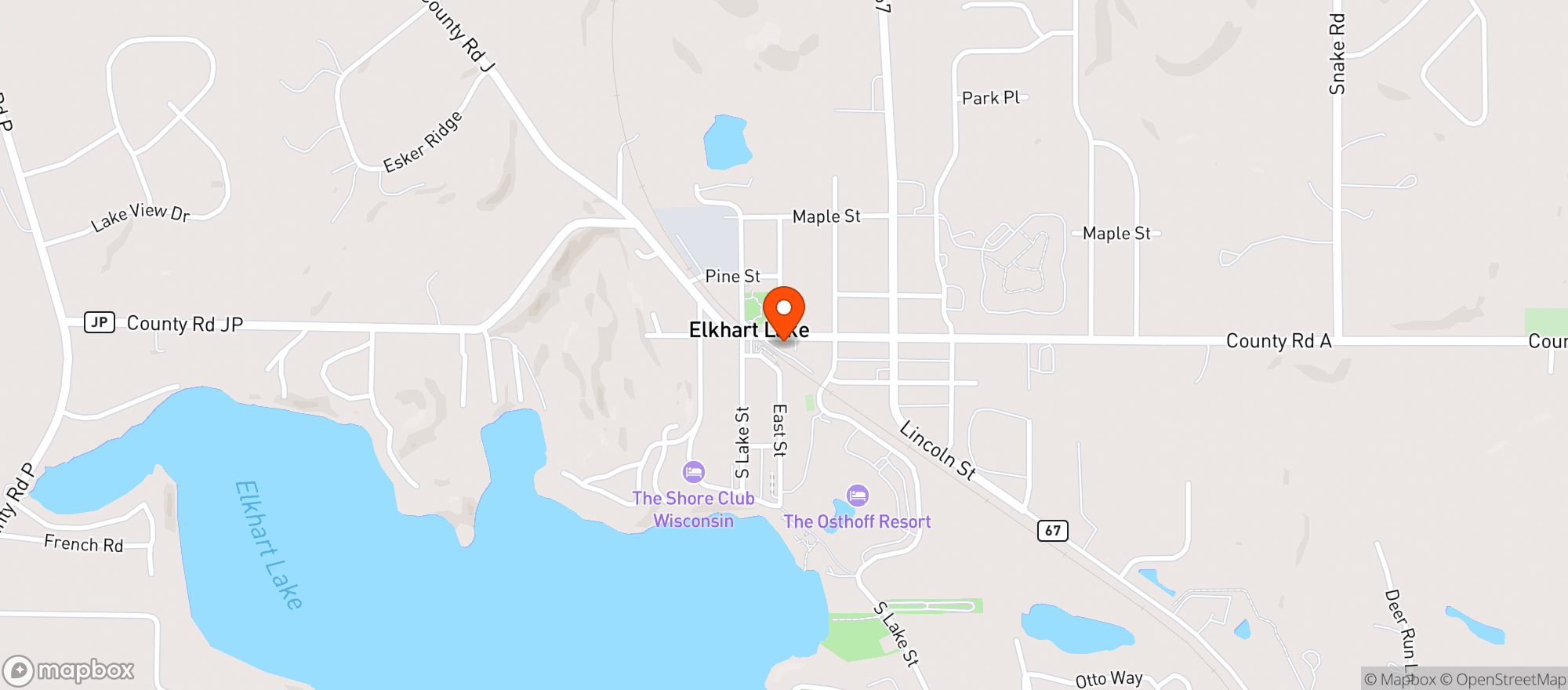 Map showing Vintage Elkhart Lake