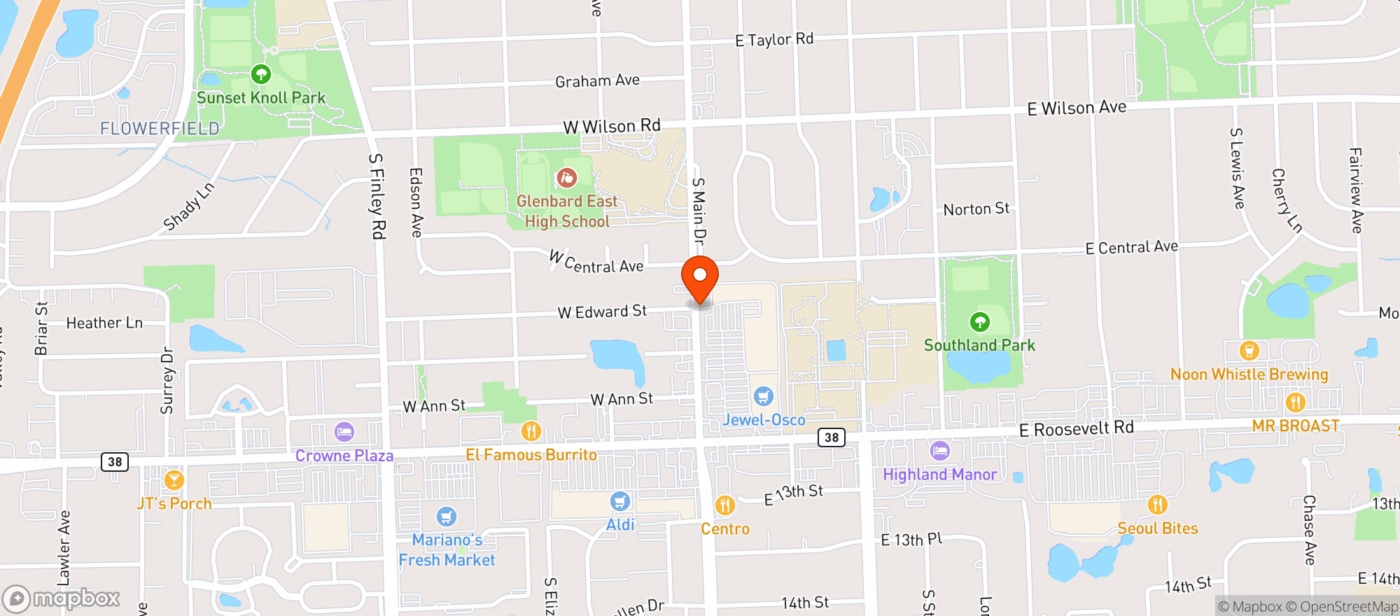 Map showing Jewel Osco #3278- Lombard