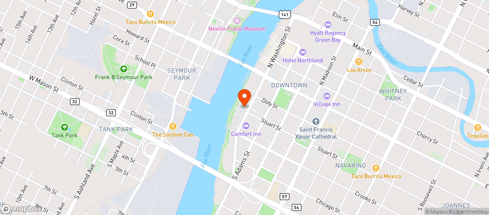 Map showing Saint Brendans Inn