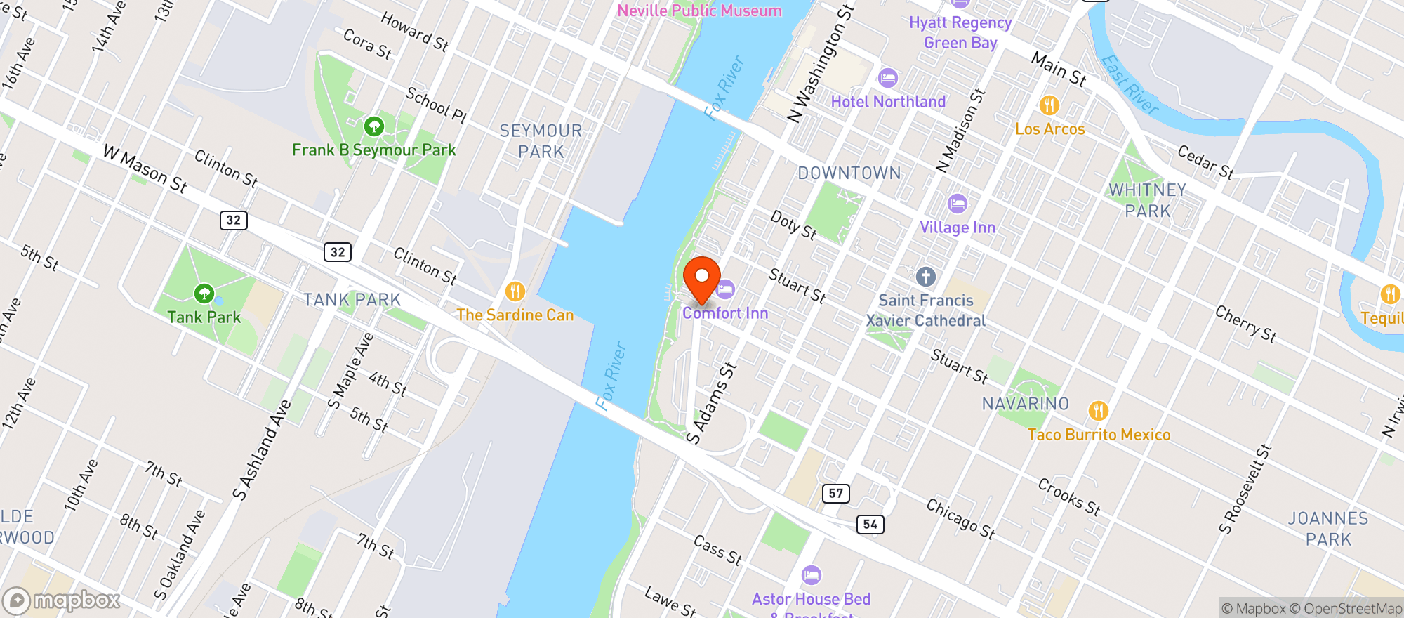 Map showing Fox Harbor Pub & Grill