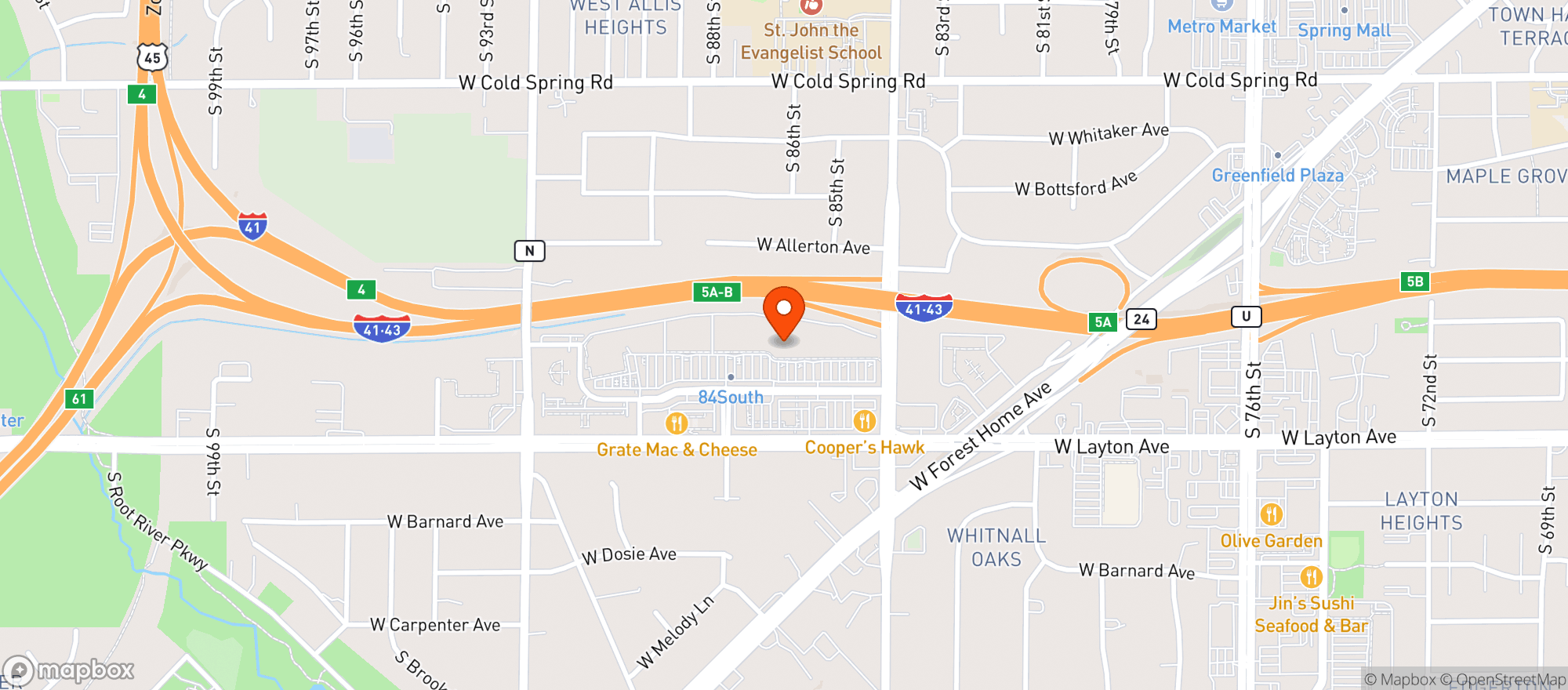 Map showing Fresh Thyme Farmers Market #705