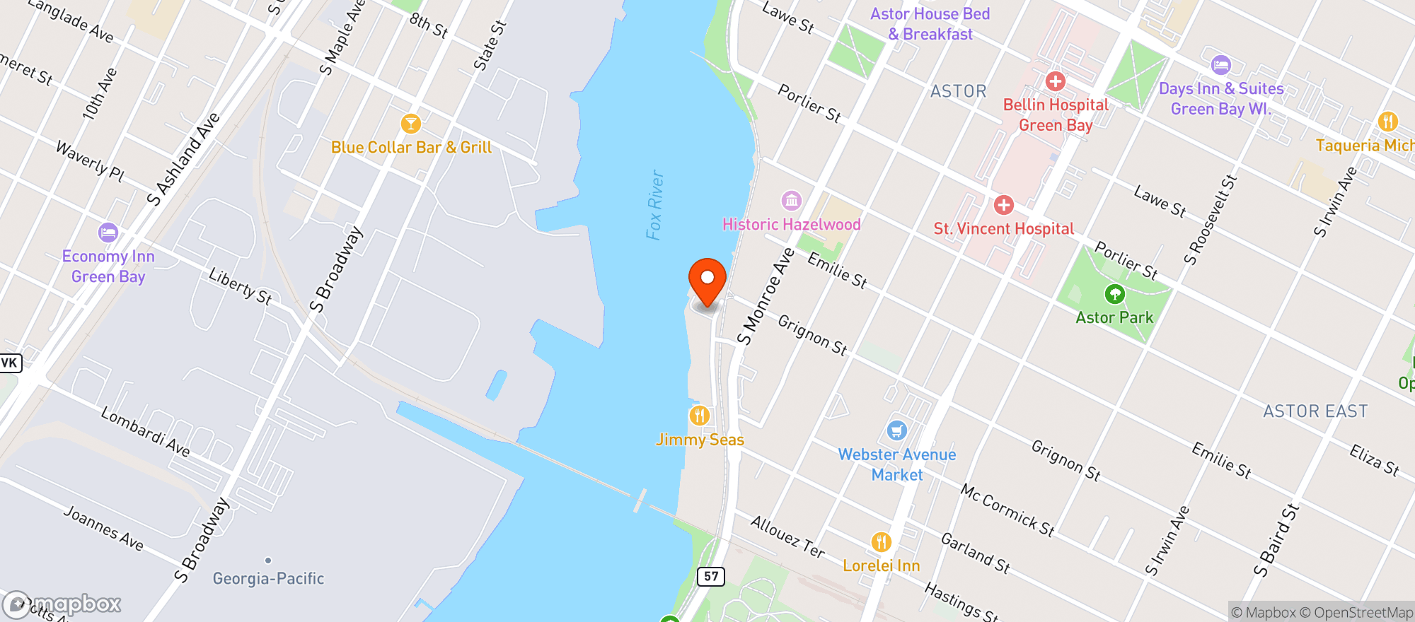 Map showing Studio 1212 Cafe & Wine Bar
