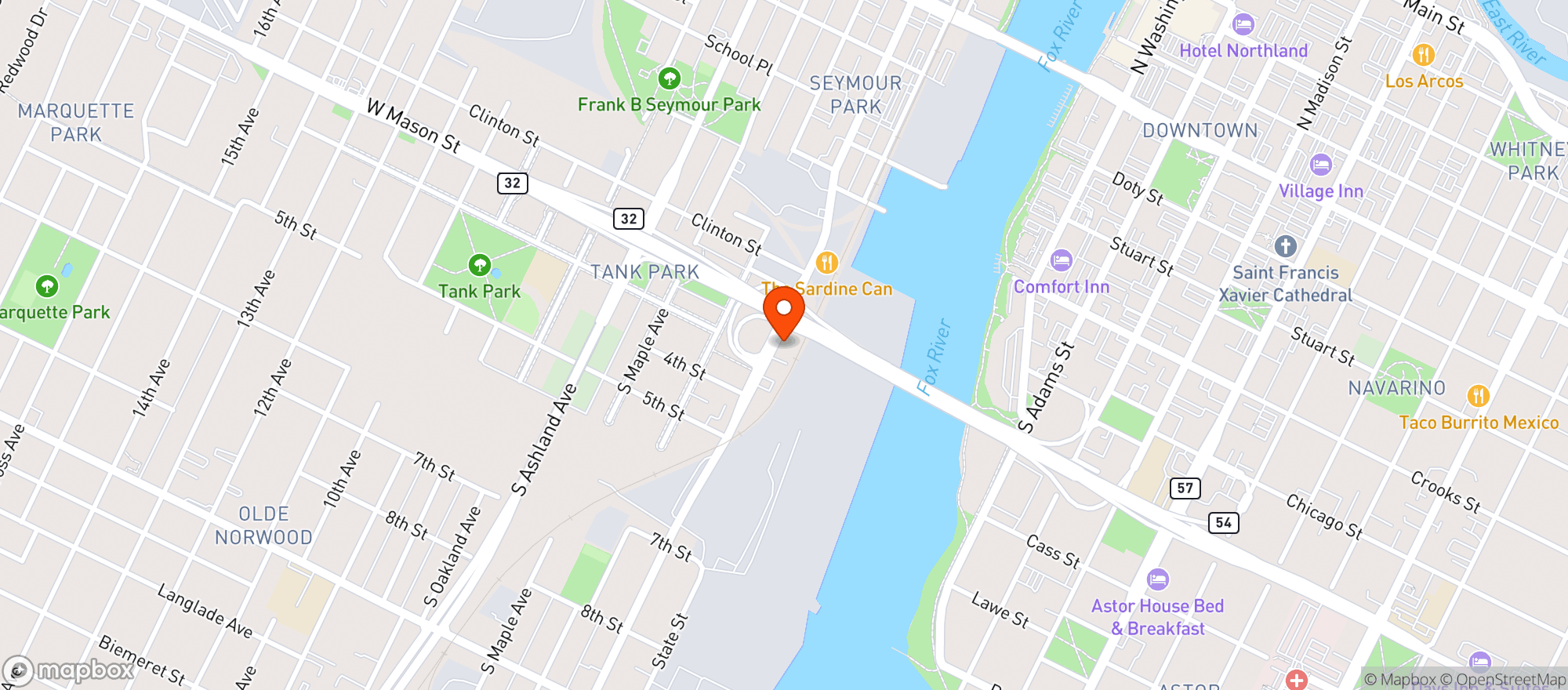 Map showing Rum Runners