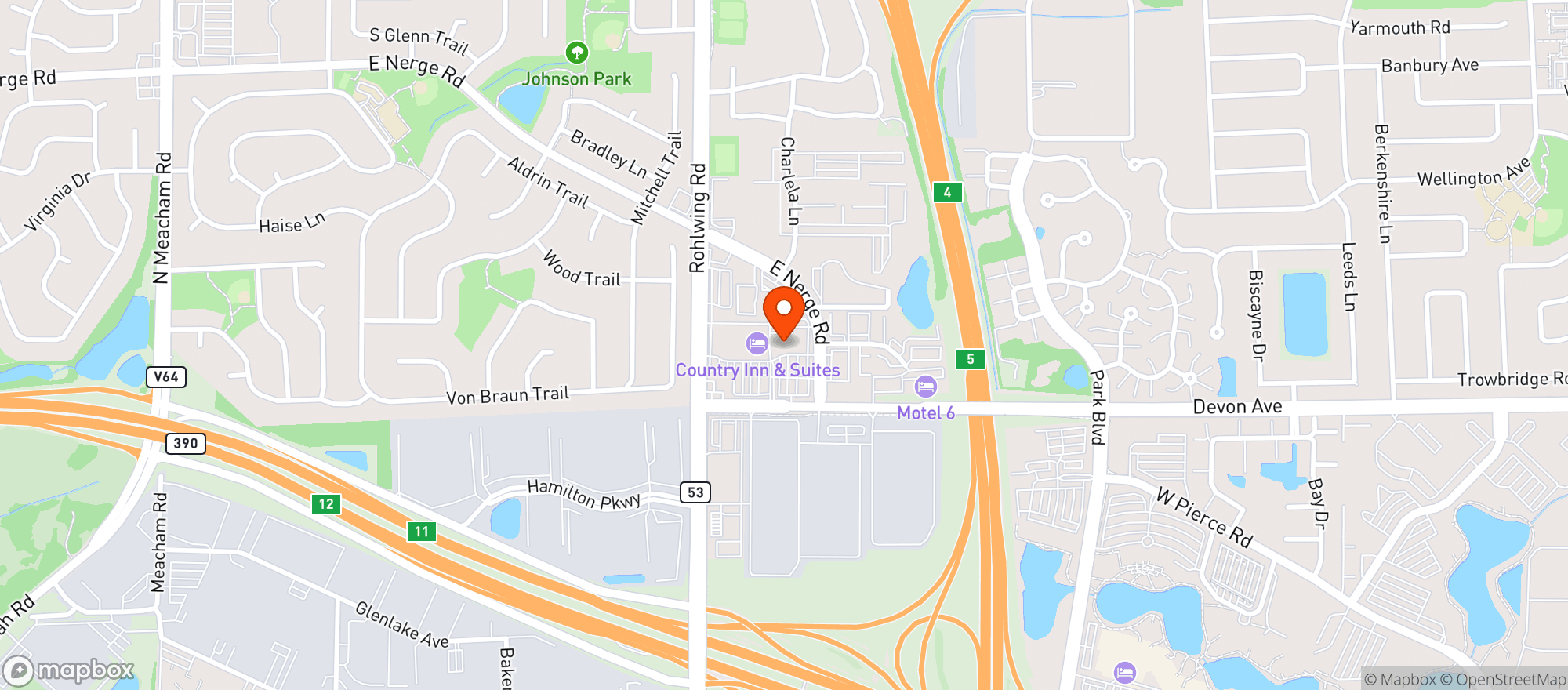 Map showing Real Time Sports Bar